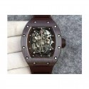 Replica Richard Mille RM55 Brown Ceramic Brown Skeleton Dial M8215