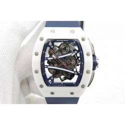 RM59-01M White Ceramic Blue Skeleton Dial M8215