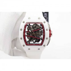 RM59-01M White Ceramic Red Skeleton Dial M8215