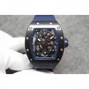 Replica Richard Mille RM55 Black Ceramic Blue Skeleton Dial M8215