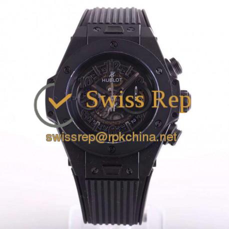 Replica Hublot Big Bang Unico All Black Sapphire 411.JB.4901.RT N Ceramic Skeleton Dial Swiss HUB1242