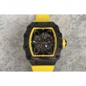 Replica Richard Mille RM35-01 Rafael Nadal Forged Carbon Skeleton Yellow Dial Yellow Nylon Strap M9015