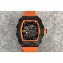 Replica Richard Mille RM35-01 Rafael Nadal Forged Carbon Skeleton Orange Dial Orange Nylon Strap M9015