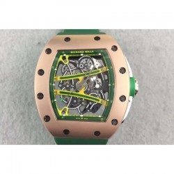 RM61 Rose Gold Green Skeleton Dial M9015