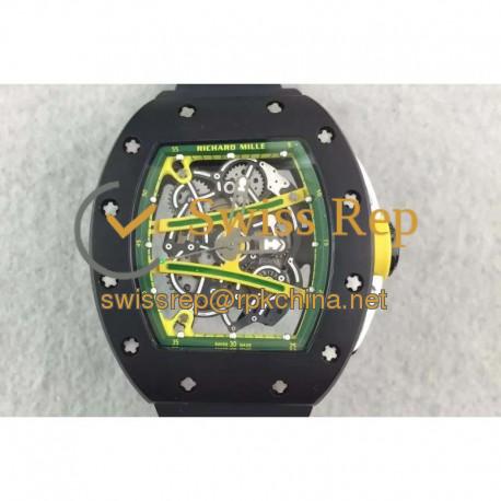 Replica Richard Mille RM61 PVD Green Skeleton Dial M9015