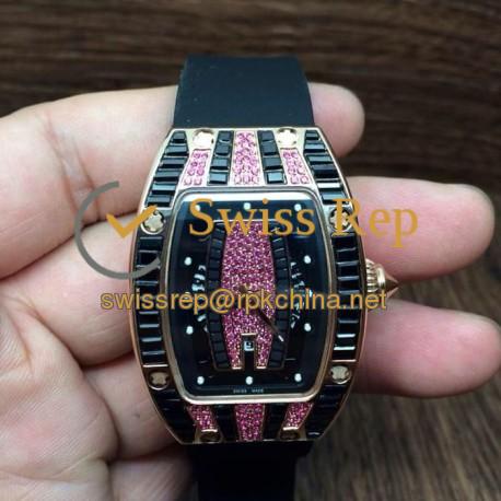 Replica Richard Mille RM007 Lady Rose Gold Pink Diamonds Dial M6T51