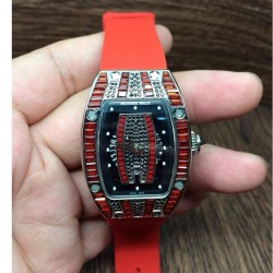 RM007 Ladies SS Red Diamonds Dial M6T51