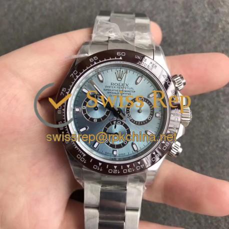 Replica Rolex Daytona Cosmograph 116506 N Stainless Steel Ice Blue Dial Swiss 7750 Run 6@SEC