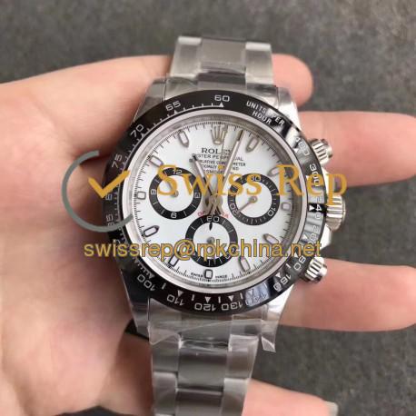 Replica Rolex Daytona Cosmograph 116500LN N Stainless Steel White Dial Swiss 7750 Run 6@SEC