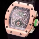 Replica Richard Mille RM011-01 R Mancini Chronograph Rose Gold Black Dial Swiss 7750