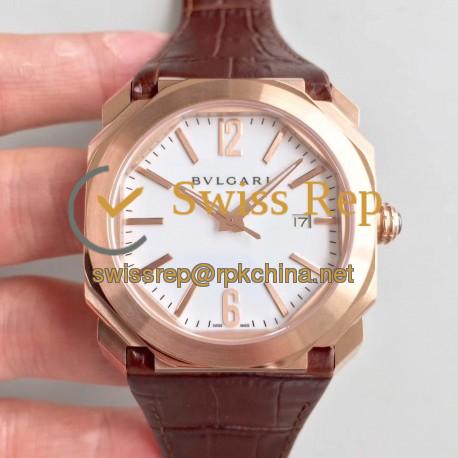 Replica Bvlgari Octo Solotempo 101963 JL Rose Gold White Dial Swiss BVL193