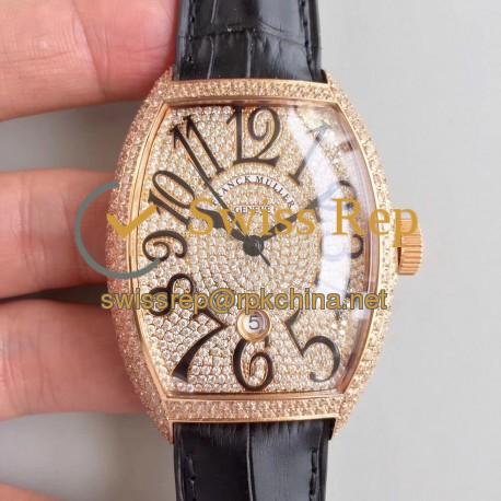 Replica Franck Muller 8880 SC DT FM Rose Gold & Diamonds Diamond Dial M8215