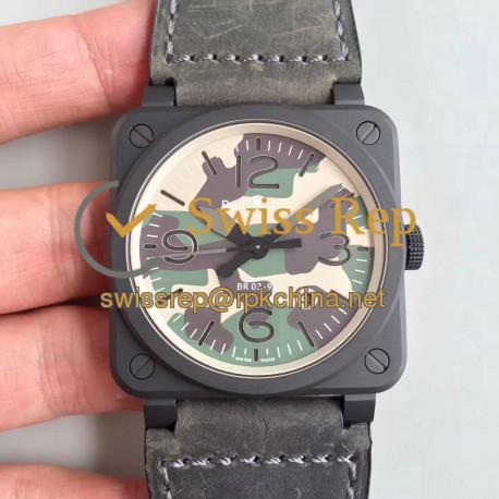 Replica Bell & Ross BR 03-92 Black Camo BR PVD Grey Safari Dial M9015