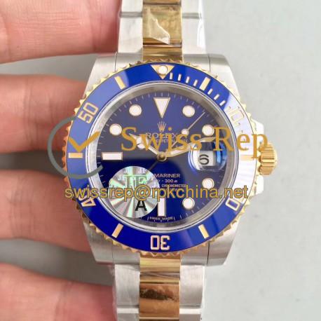 Replica Rolex Submariner Date 116613LB JF Yellow Gold & Stainless Steel Blue Dial Swiss 3135