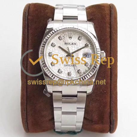 Replica Rolex Datejust 36MM 116234 DJ Stainless Steel 904L Silver Anniversary Jubilee Dial Swiss 3135