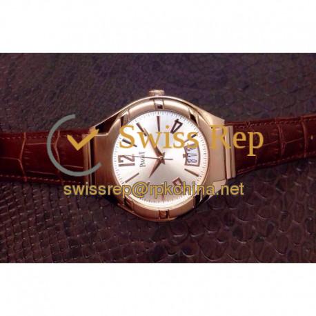 Replica Piaget Polo Rose Gold Silver Dial M9015