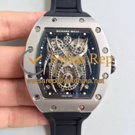 Replica Richard Mille 19-01 SF PVD / Stainless Steel Diamond Spyder Dial M6T51