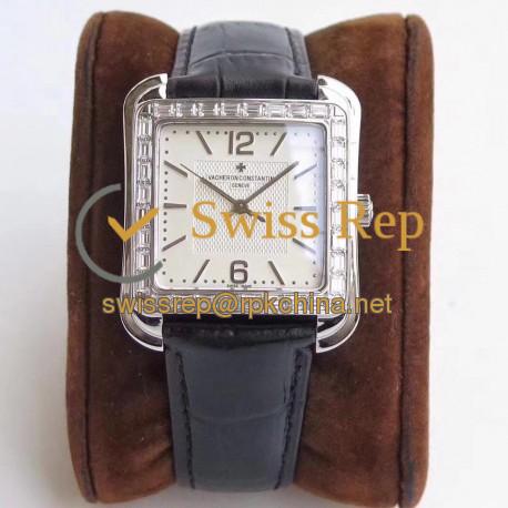 Replica Vacheron Constantin Historiques Toledo 1951 86300 GS Stainless Steel & Diamonds White Dial  M9015