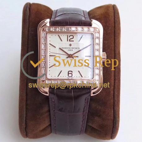 Replica Vacheron Constantin Historiques Toledo 1951 86300/000R-9826 GS Rose Gold & Diamonds White Dial  M9015