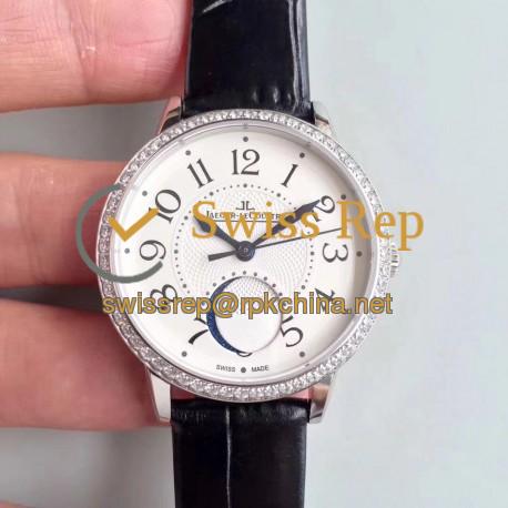 Replica Jaeger-LeCoultre Rendez-Vous Moon Medium 3578420 N Stainless Steel & Diamonds White Dial Swiss 935A