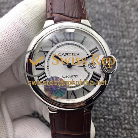 Replica Ballon Bleu De Cartier 42MM W6901351 AJ Stainless Steel Silver Dial Swiss 2824-2