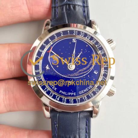 Replica Patek Philippe Grand Complications Sky Moon Celestial 6102P-001 N Stainless Steel Blue Dial Swiss 240 LU CL C