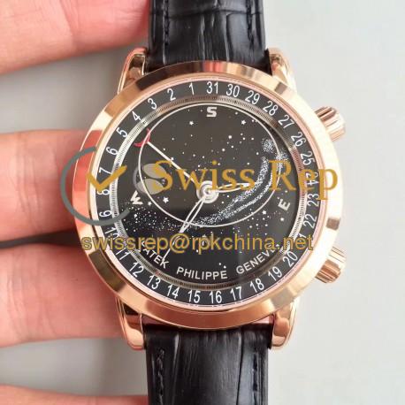 Replica Patek Philippe Grand Complications Sky Moon Celestial 6102R-001 N Rose Gold Black Dial Swiss 240 LU CL C