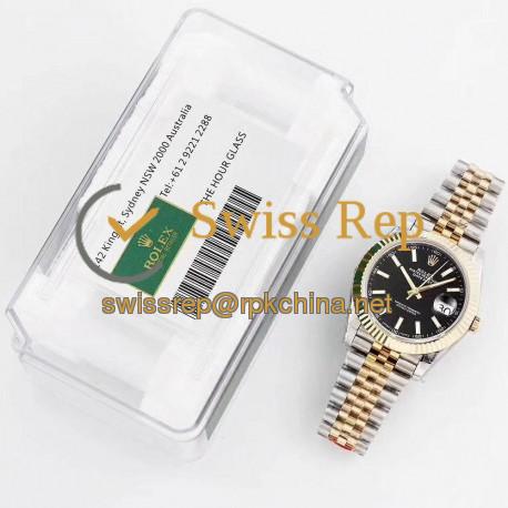 Replica Rolex Datejust II 116333 41MM GM Stainless Steel & Yellow Gold Black Dial Swiss 3235