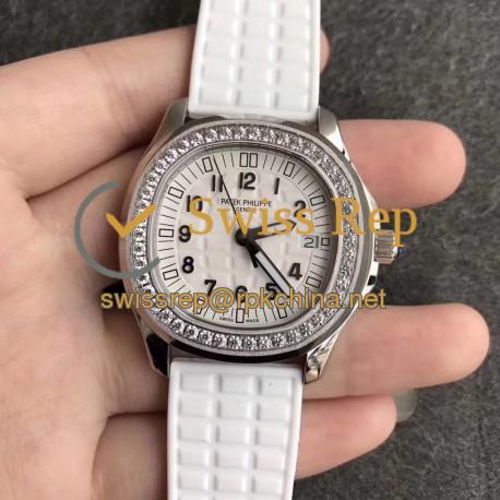 Replica Patek Philippe Aquanaut Luce Ladies 5067A-024 N Stainless Steel & Diamonds White Dial Swiss E23-250SC