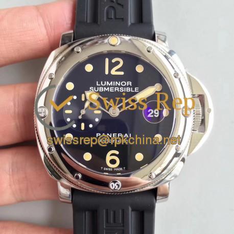 Replica Panerai Luminor Submersible PAM024 XF V2 Stainless Steel Black Dial Swiss 7750