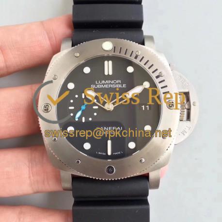 Replica Panerai Luminor Submersible 1950 3 Days Automatic PAM 1305 ZF Titanium Black Dial Swiss P9010