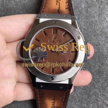 Replica Hublot Classic Fusion Berluti Scritto 511.TX.050T.VR.BER16 SR V2 Stainless Steel Brown Leather Dial Swiss HUB1100