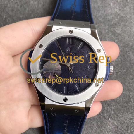 Replica Hublot Classic Fusion Berluti Scritto 511.NX.050B.VR.BER16 SR V2 Stainless Steel Blue Leather Dial Swiss HUB1100