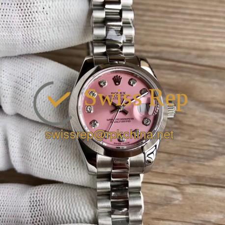 Replica Rolex Lady Datejust 28 279160 28MM WF Stainless Steel Pink Mother Of Pearl Dial Swiss 2671