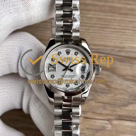 Replica Rolex Lady Datejust 28 279166 28MM WF Stainless Steel Silver Dial Swiss 2671