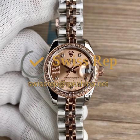 Replica Rolex Lady Datejust 28 279381RBR 28MM WF Stainless Steel & Rose Gold Rose Gold Dial Swiss 2671