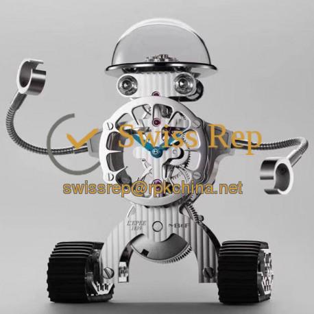 Replica MB&F Sherman Happy Robot Clock Limited Edition ZF Stainless Steel Grey Skeleton Dial Swiss Custom L'Epee Tourbillon