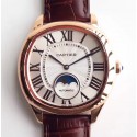 Replica Drive de Cartier Moonphase WGNM0008 N Rose Gold Silver Dial Swiss 1904-LU MC