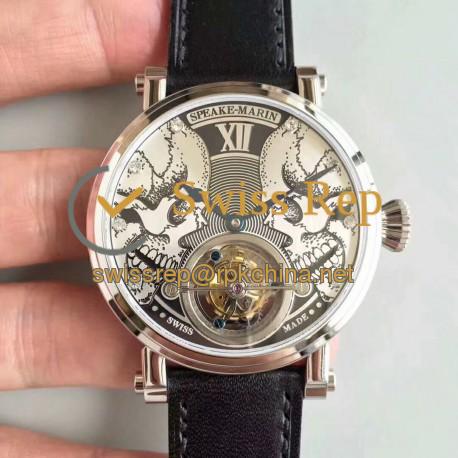 Replica Speake Marin 2002 EQ Stainless Steel White Skull Dial Swiss Tourbillon