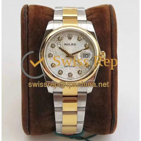 Replica Rolex Datejust 36MM 116234 DJ Stainless Steel 904L & Yellow Gold Silver Anniversary Jubilee Dial Swiss 3135