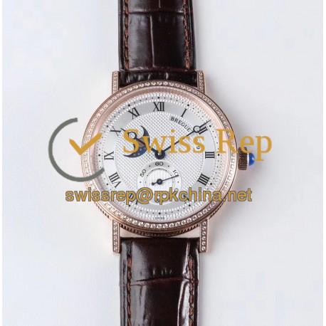 Replica Breguet Classique Moonphase 4396 GXG Rose Gold & Diamond Silver Dial Swiss 5165R