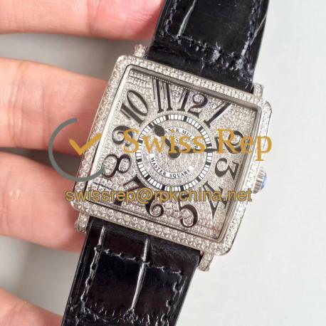 Replica Franck Muller Master Square Ladies 6002 M QZ D GF Stainless Steel & Diamonds Diamond Dial Swiss Quartz