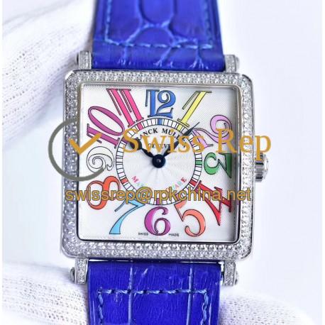 Replica Franck Muller Master Square Ladies 6002 M QZ D  GF Stainless Steel & Diamonds White Dial Swiss Quartz