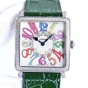 Replica Franck Muller Master Square Ladies 6002 M QZ D  GF Stainless Steel & Diamonds White Dial Swiss Quartz