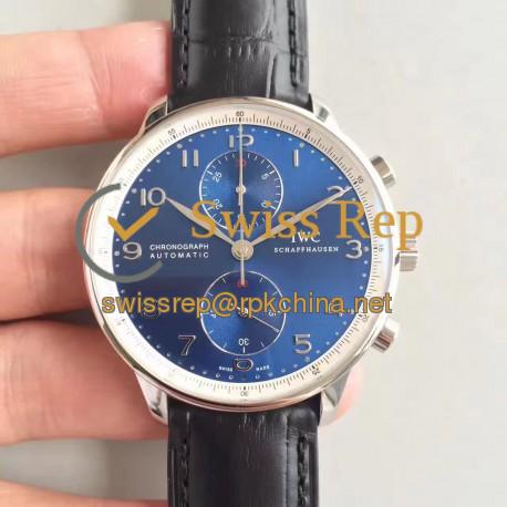 Replica IWC Portugieser Chronograph Laureus Sport for Good Foundation IW371432 ZF Stainless Steel Blue Dial Swiss 7750