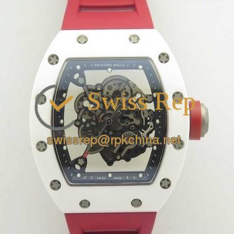 Replica Richard Mille RM055 KV V2 White Ceramic Skeleton Dial M8215