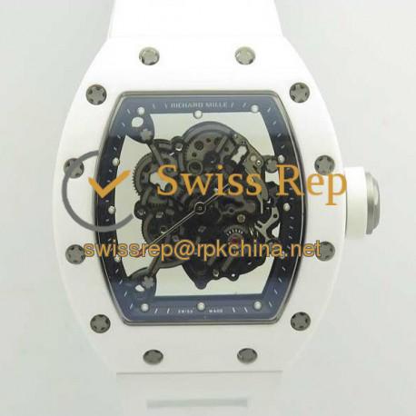 Replica Richard Mille RM055 KV V2 White Ceramic Skeleton Dial M8215