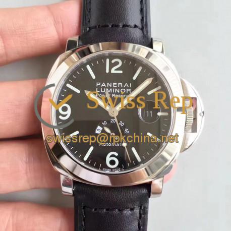 Replica Panerai Luminor Power Reserve PAM027 N Stainless Steel Black Dial Swiss 2824-2