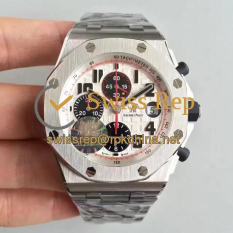 Replica Audemars Piguet Royal Oak Offshore Panda 26170ST.OO.D101CR.02 JF V2 Stainless Steel White Dial Swiss 7750