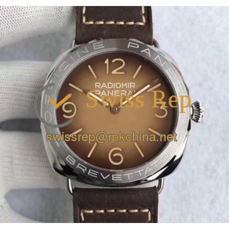 Replica Panerai Radiomir 3 Days Acciaio Brevettato PAM687 SF Stainless Steel Brown Dial Swiss P3000